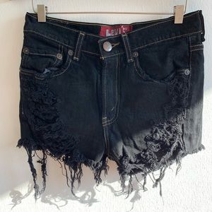 Levi’s 514 Slim Straight distressed cutoff shorts